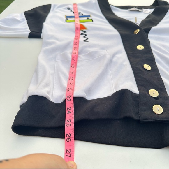 Vintage Retro 80s 90s Bright Color Embroidered Cardigan, Women’s Size Large - Picture 8 of 9